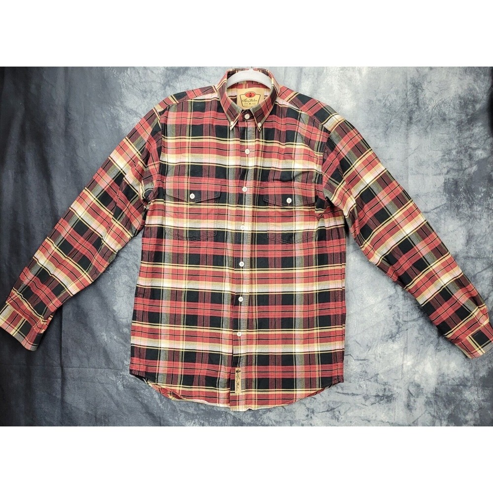 Larry Mahan Cowboy Collection Mens‎ Shirt SZ M Multi Color Plaid Long Sleeve